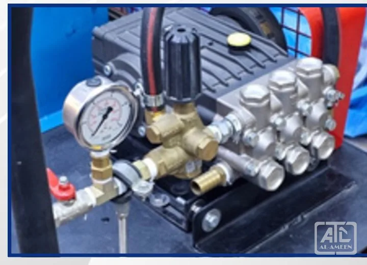 High-pressure pump skid assembly built to order in the Al Ameen workshop, Shuwaikh, Kuwait